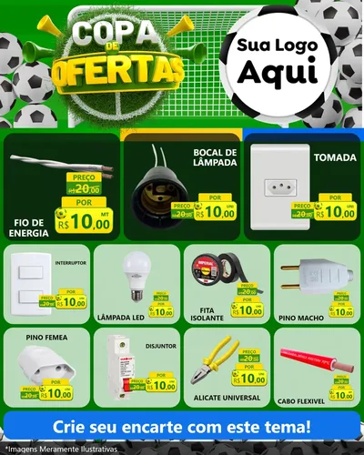 Modelo de Rede Social para Feed Instagram com o tema Copa De Ofertas para Materiais Elétricos