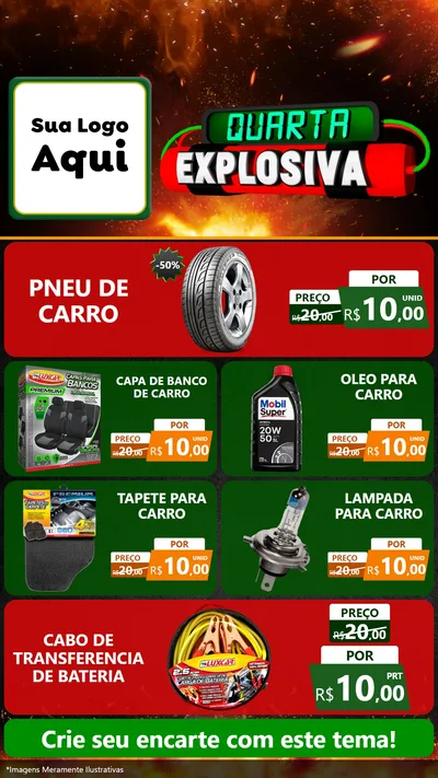 Modelo de TV para TV Vertical com o tema Quarta Explosiva para Auto peças