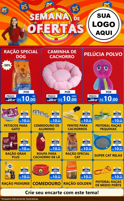 Modelo de Encarte para Encarte Grande com o tema Semana de Ofertas para Pet Shop