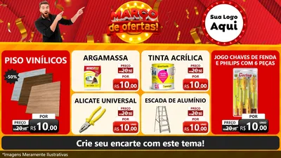 Modelo de TV para TV Horizontal com o tema Março de Ofertas! para Material para Construção