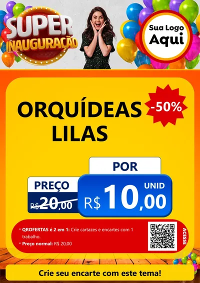 Modelo de Cartaz para Cartaz A4 Vertical com o tema Super Inauguração para Floricultura e jardim