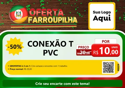 Modelo de Cartaz para Cartaz A4 Horizontal com o tema Oferta Farroupilha para Tubos e conexões