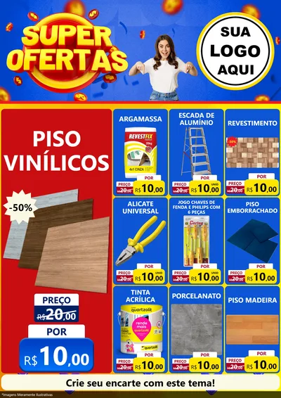 Modelo de Encarte para Encarte A4 Vertical com o tema Super Ofertas para Material para Construção