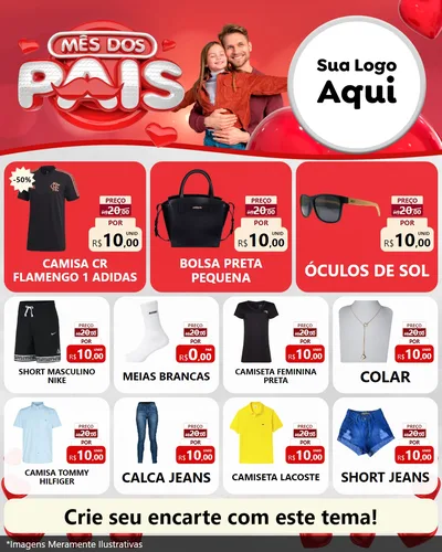 Modelo de Rede Social para Feed Instagram com o tema Mês dos Pais para Roupas e acessórios