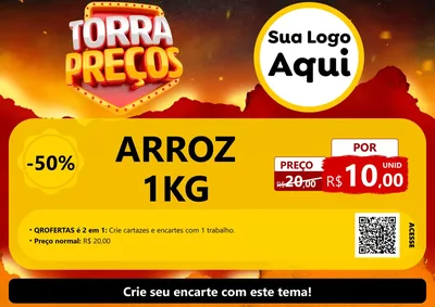 Modelo de Cartaz para Cartaz A4 Horizontal com o tema Torra Preços para Supermercado