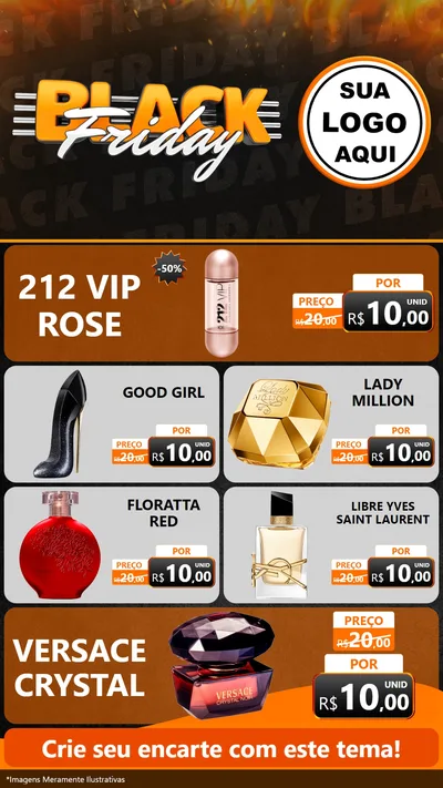 Modelo de TV para TV Vertical com o tema Black Friday para Perfumes