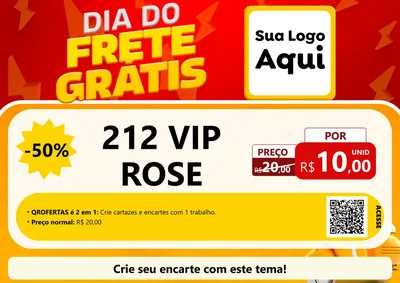 Modelo de Cartaz para Cartaz A4 Horizontal com o tema Dia do Frete Grátis para Perfumes
