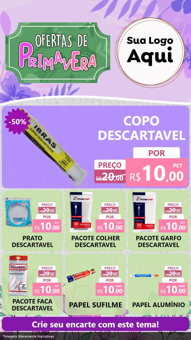 Modelo de Rede Social para Stories com o tema Ofertas de Primavera para Embalagens