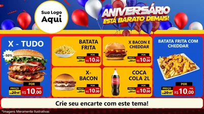Modelo de TV para TV Horizontal com o tema Aniversário para Hamburgueria
