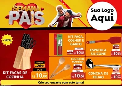 Modelo de Encarte para Encarte A4 Horizontal com o tema Semana Dos Pais para Utilidades Domésticas