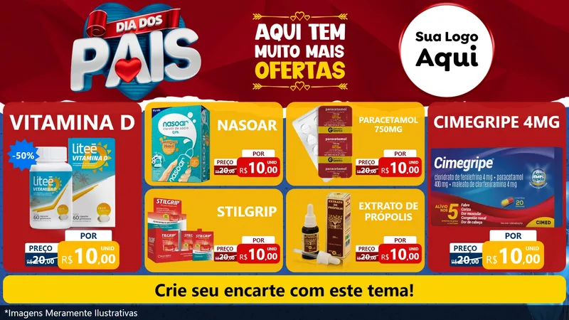 Modelo de TV para TV Horizontal com o tema Dia dos Pais para Farmácia