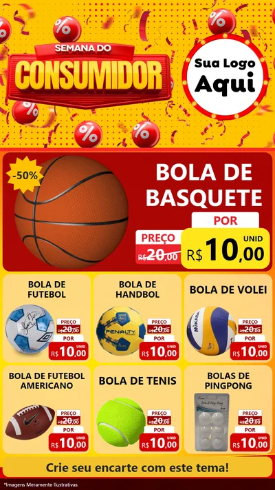 Modelo de Rede Social para Stories com o tema Semana do Consumidor para Artigos Esportivos