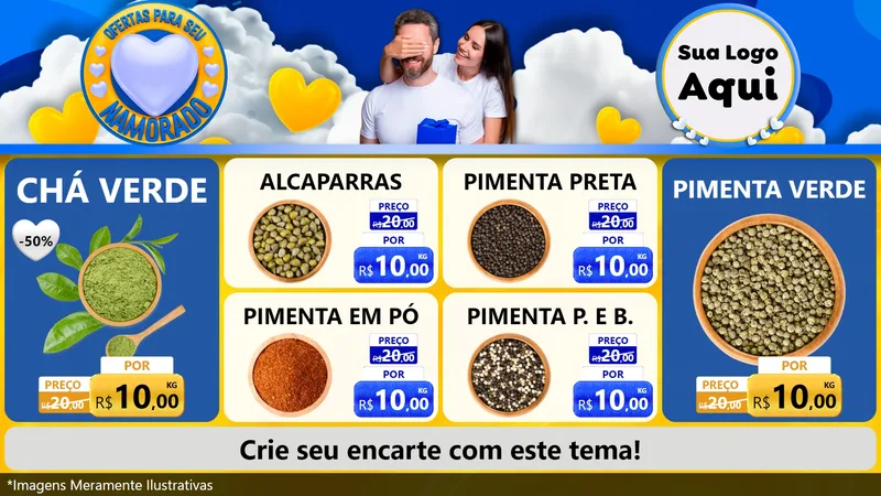 Modelo de TV para TV Horizontal com o tema Ofertas Para Seu Namorado para Produtos Naturais