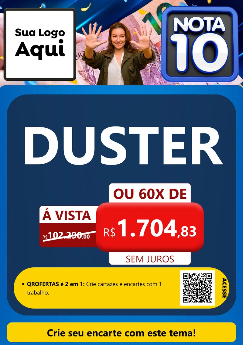 Modelo de Cartaz para Cartaz A4 Vertical com o tema Nota 10 para Concessionaria de Carros