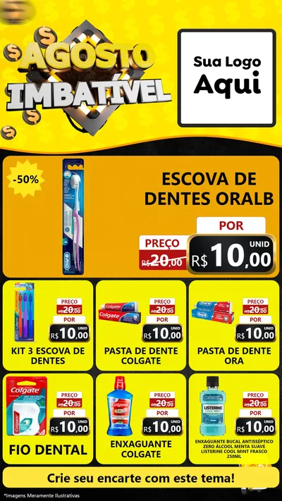 Modelo de Rede Social para Stories com o tema Agosto Imbatível para Higiene Pessoal