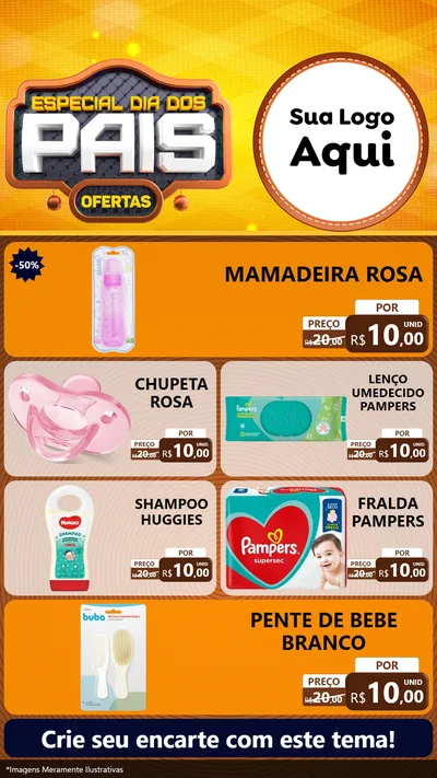 Modelo de TV para TV Vertical com o tema Especial Dia dos Pais para Bebês