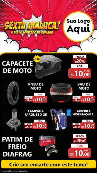 Modelo de TV para TV Vertical com o tema Sexta Maluca! para Moto peças