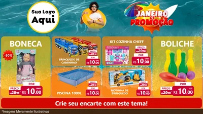 Modelo de TV para TV Horizontal com o tema Janeiro de Promoção para Brinquedos