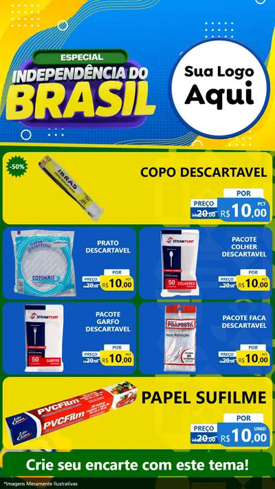 Modelo de TV para TV Vertical com o tema Especial Independência do Brasil para Embalagens