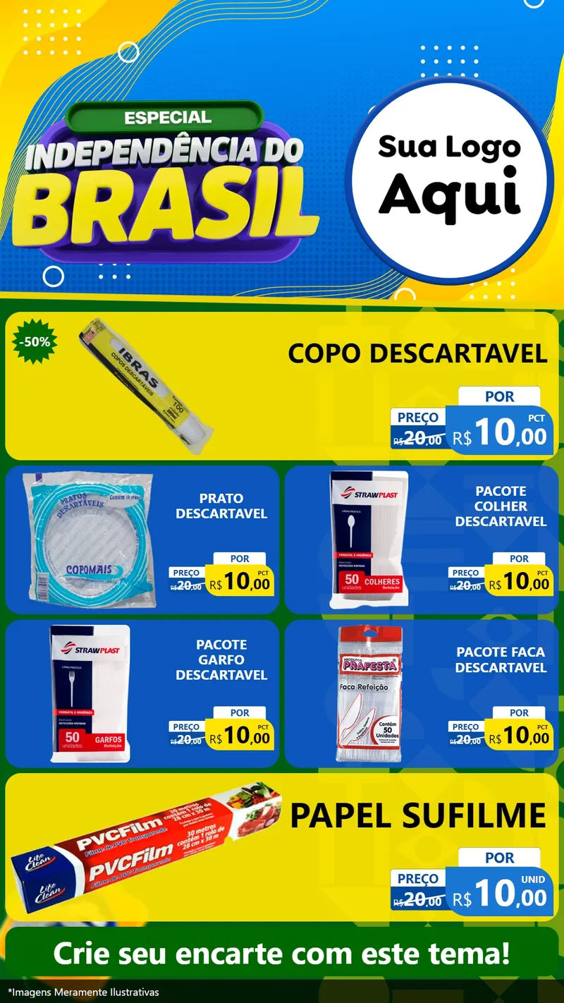 Modelo de TV para TV Vertical com o tema Especial Independência do Brasil para Embalagens