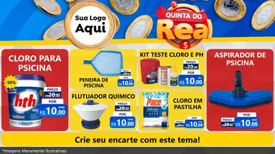 Modelo de TV para TV Horizontal com o tema Quinta do Real para Produtos para Piscina