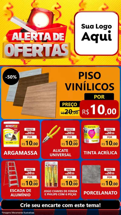 Modelo de Rede Social para Stories com o tema Alerta de Ofertas para Material para Construção