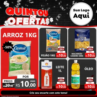 Modelo de Rede Social para Feed Facebook com o tema Quintou de Ofertas para Supermercado