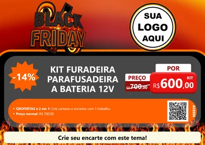 Modelo de Cartaz para Cartaz A4 Horizontal com o tema Black Friday para Maquinas e Ferramentas