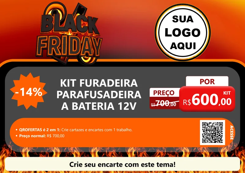 Modelo de Cartaz para Cartaz A4 Horizontal com o tema Black Friday para Maquinas e Ferramentas