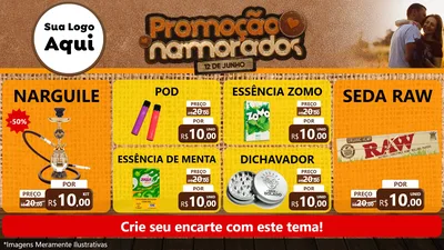 Modelo de TV para TV Horizontal com o tema Promoção Namorados para Tabacaria