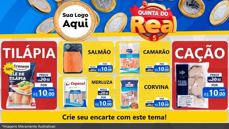Modelo de TV para TV Horizontal com o tema Quinta do Real para Peixaria