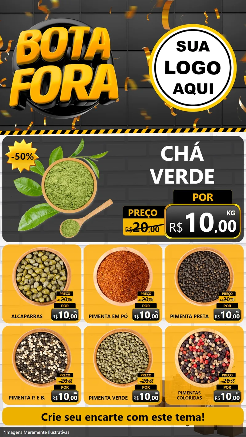 Modelo de Rede Social para Stories com o tema Bota Fora para Produtos Naturais