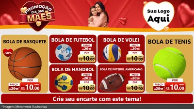 Modelo de TV para TV Horizontal com o tema Promoção Dia das Mães para Artigos Esportivos