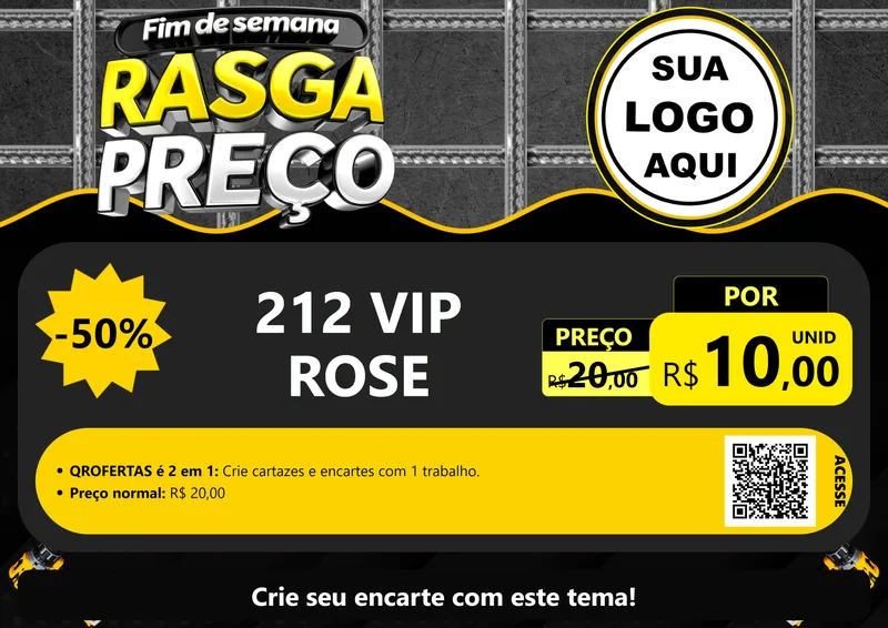 Modelo de Cartaz para Cartaz A4 Horizontal com o tema Fim de Semana Rasga Preço para Perfumes