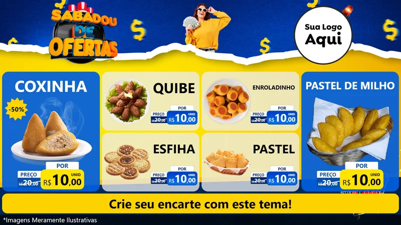 Modelo de TV para TV Horizontal com o tema Sabadou de Ofertas para Salgadaria