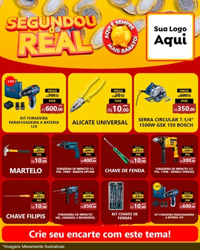 Modelo de Rede Social para Feed Instagram com o tema Segundou do Real para Maquinas e Ferramentas