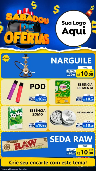 Modelo de TV para TV Vertical com o tema Sabadou de Ofertas para Tabacaria