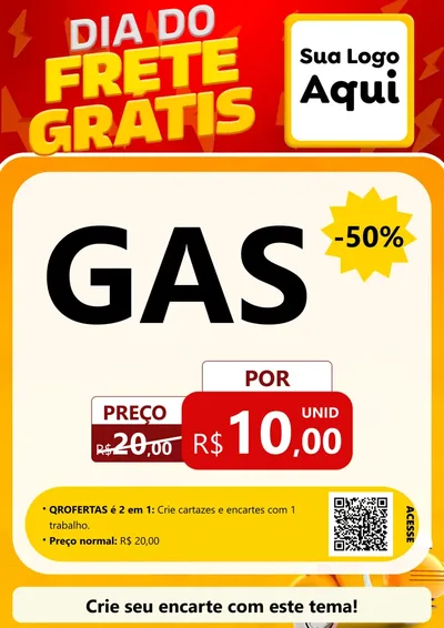 Modelo de Cartaz para Cartaz A4 Vertical com o tema Dia do Frete Grátis para Água e gás