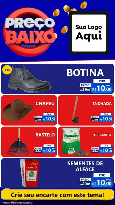 Modelo de TV para TV Vertical com o tema Preço Baixo para Agropecuária