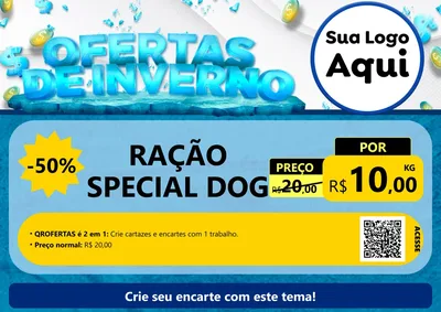 Modelo de Cartaz para Cartaz A4 Horizontal com o tema Ofertas de Inverno para Pet Shop