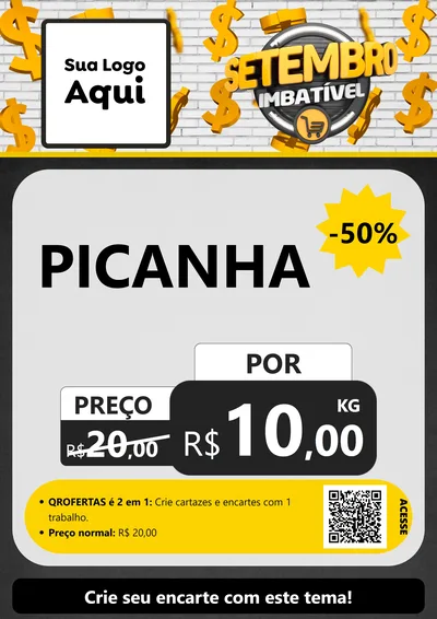 Modelo de Cartaz para Cartaz A4 Vertical com o tema Setembro Imbatível para Açougue
