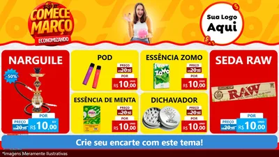 Modelo de TV para TV Horizontal com o tema Comece Março Economizando para Tabacaria