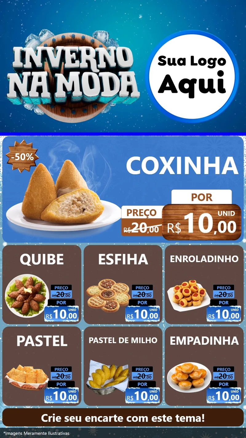 Modelo de Rede Social para Stories com o tema Inverno na Moda para Salgadaria