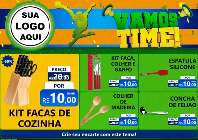 Modelo de Encarte para Encarte A4 Horizontal com o tema Vamos Time! para Utilidades Domésticas