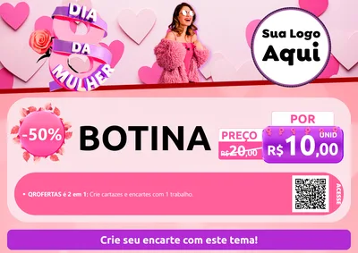 Modelo de Cartaz para Cartaz A4 Horizontal com o tema Dia da Mulher para Agropecuária