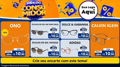 Modelo de TV para TV Horizontal com o tema Mês do Consumidor para Óticas