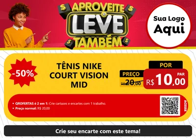Modelo de Cartaz para Cartaz A4 Horizontal com o tema Aproveite e Leve Também para Calçados
