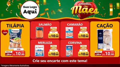 Modelo de TV para TV Horizontal com o tema Dia das Mães para Peixaria
