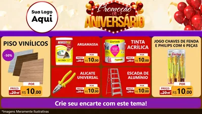 Modelo de TV para TV Horizontal com o tema Promoção de Aniversário para Material para Construção