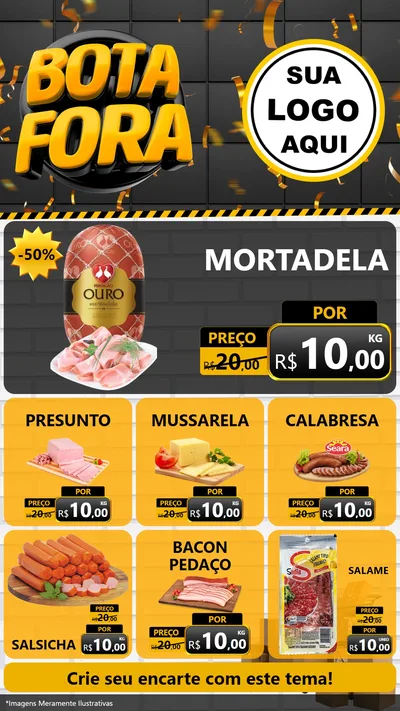 Modelo de Rede Social para Stories com o tema Bota Fora para Frios e Laticínios